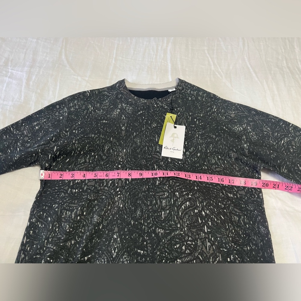 Robert Graham | Men's Small | Black Taurus Linen Cotton Crew Neck Sweater NWT - Picture 4 of 11